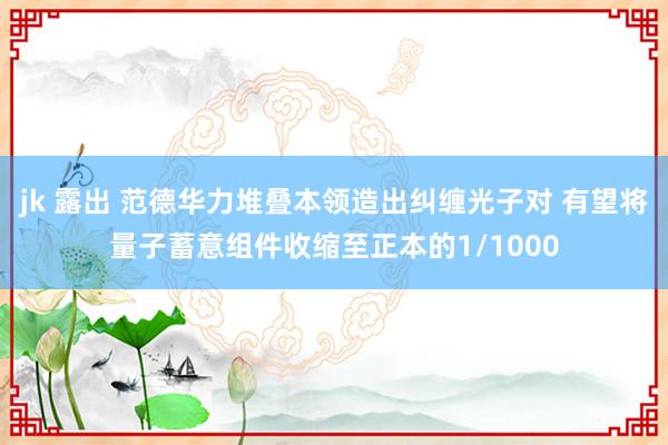 jk 露出 范德华力堆叠本领造出纠缠光子对 有望将量子蓄意组件收缩至正本的1/1000