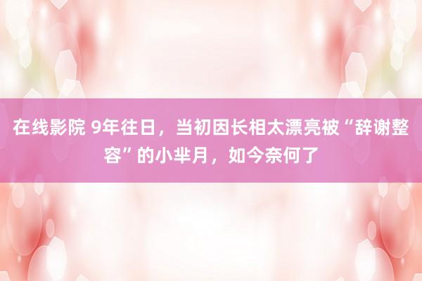 在线影院 9年往日，当初因长相太漂亮被“辞谢整容”的小芈月，如今奈何了